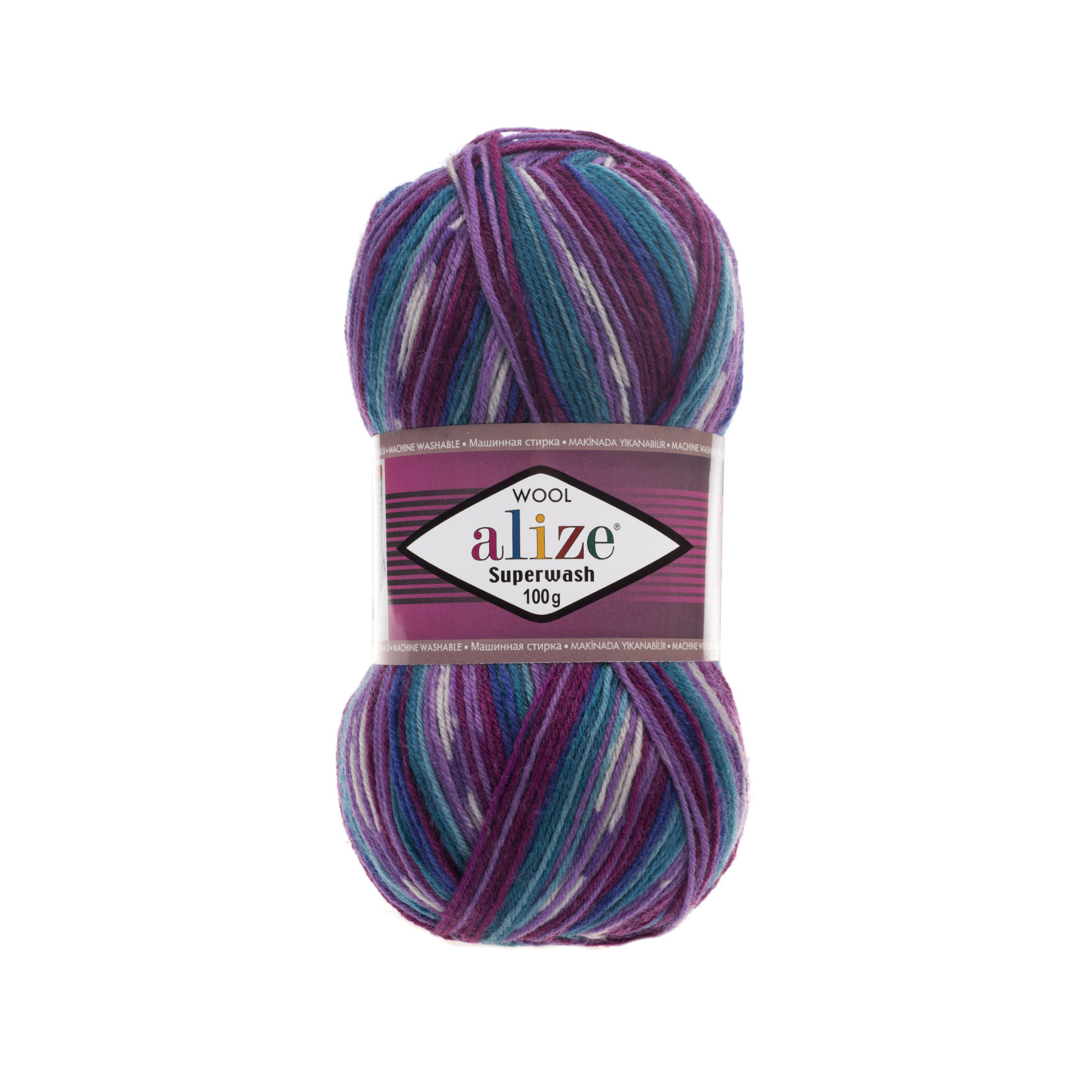 Alize Superwash 4412 бирюза-фиолет