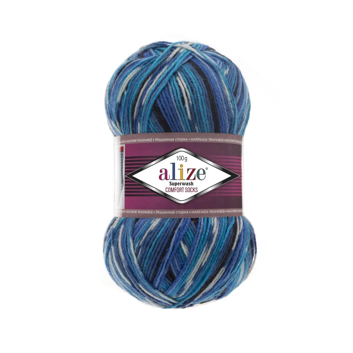 Alize Superwash 4446 синий-белый