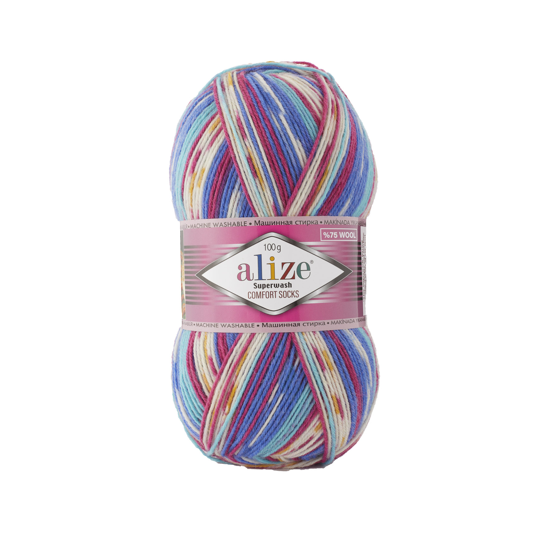 Alize Superwash 7654 голубой-розовый