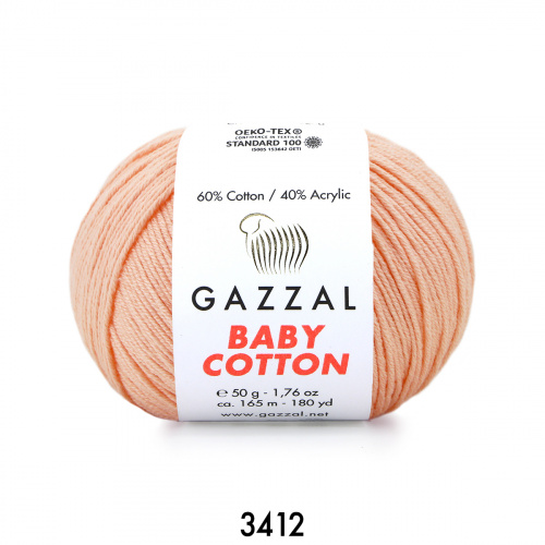 Gazzal Baby Cotton 3412 персик
