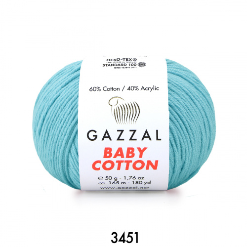 Gazzal Baby Cotton 3451 ярко-голубой