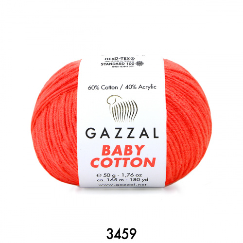 Gazzal Baby Cotton 3459 неоново-оранжевый