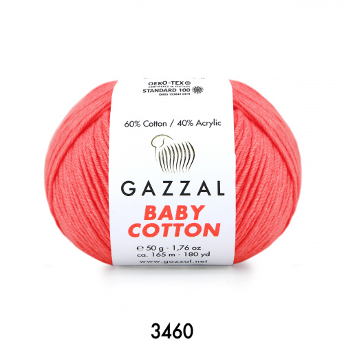 Gazzal Baby Cotton 3460 неоновый розовый
