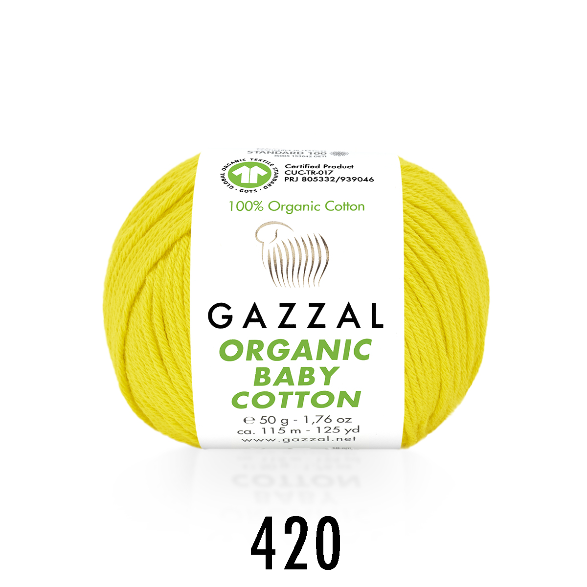 Gazzal Organic baby cotton 420 ярко-желтый