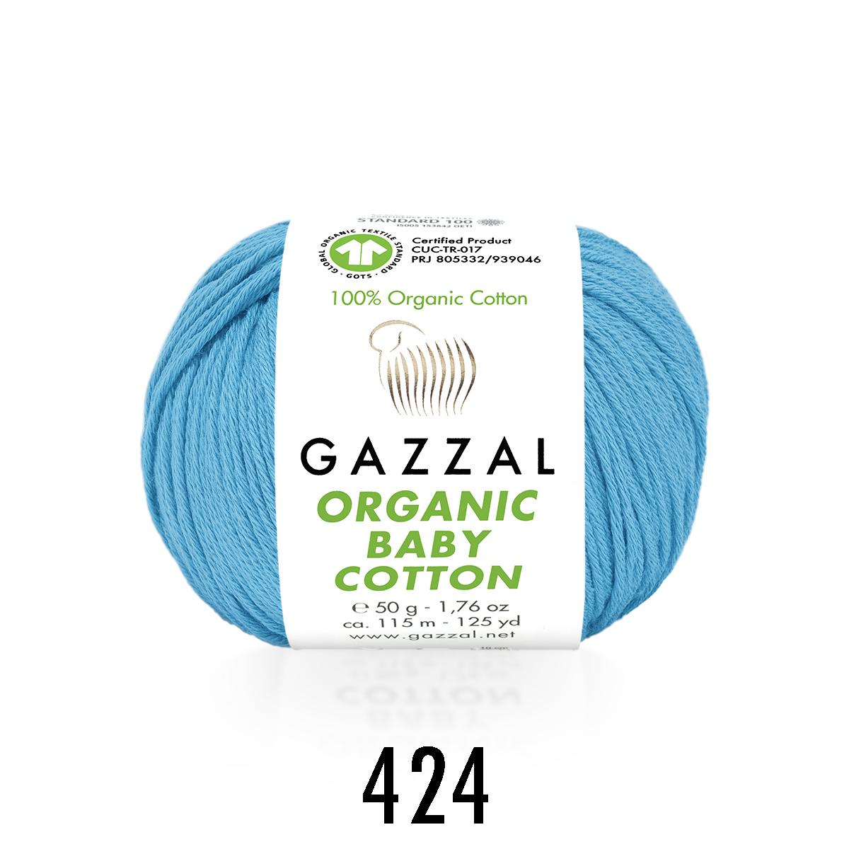 Gazzal Organic baby cotton 424 ярко-голубой