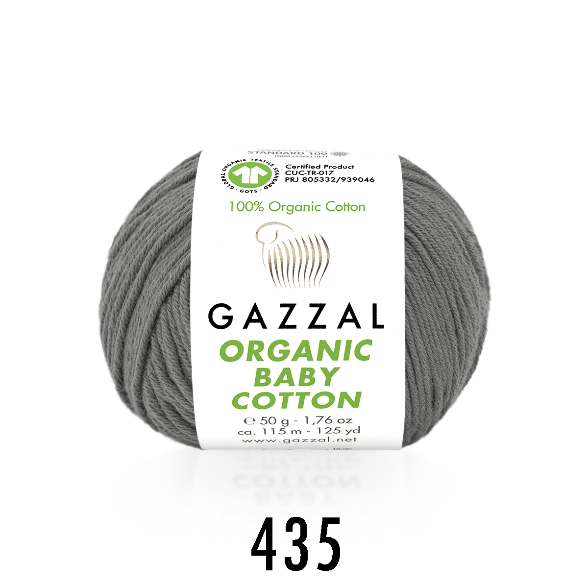 Gazzal Organic baby cotton 435 серый
