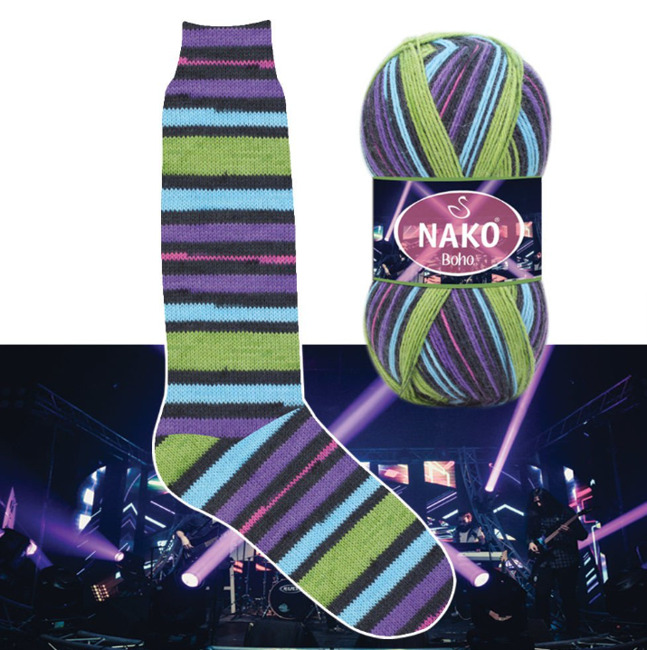 Nako Boho 81924 светло зеленый, голубой, черный